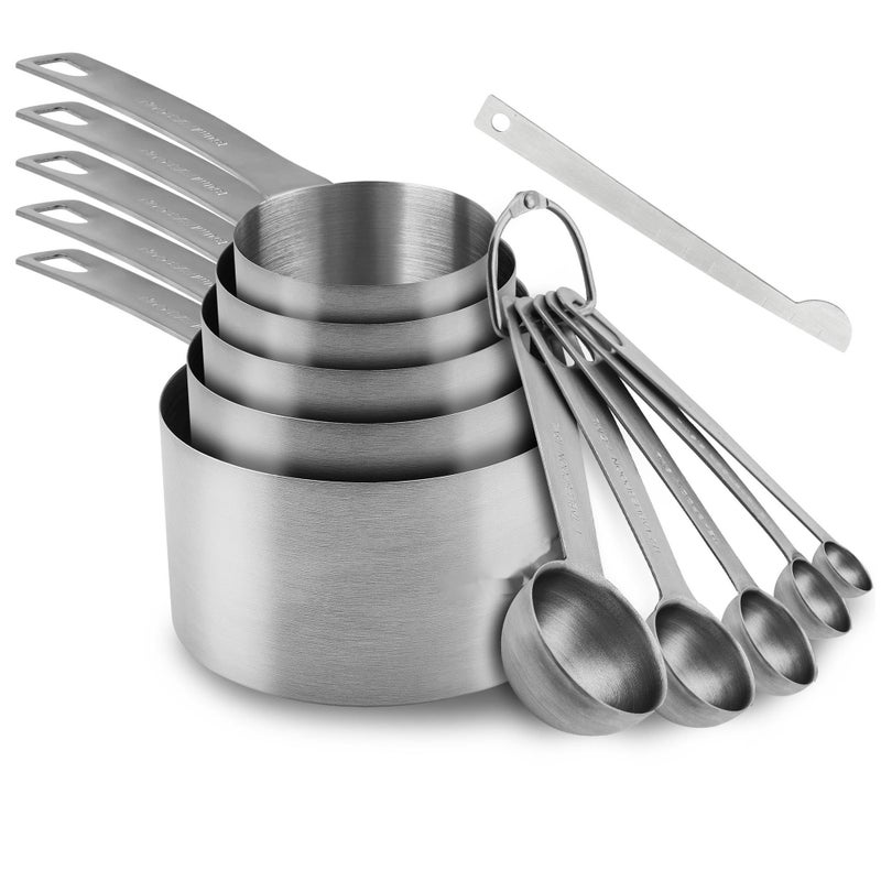 Smithcraft Stainless Steel Measuring Cups and Spoons Set of 11 188 Metal Set with 18 Cup