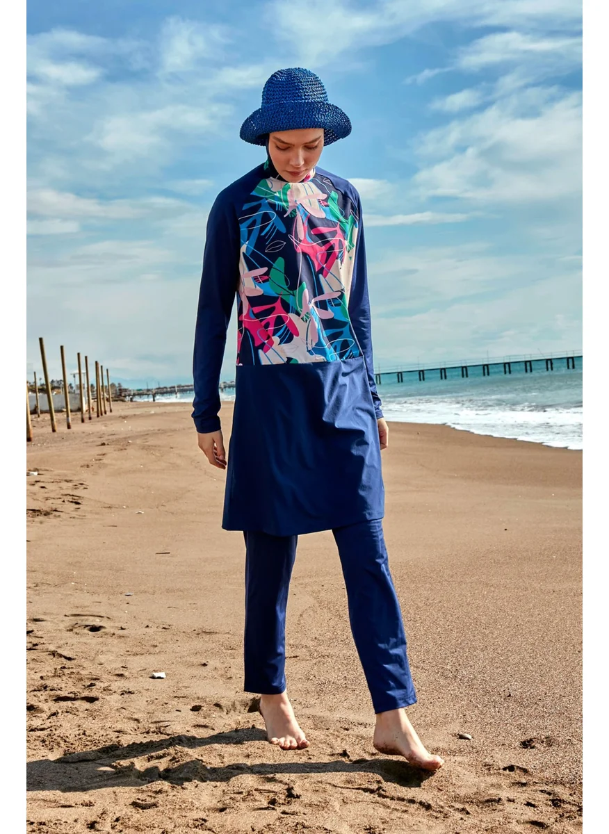 Marina Lycra Navy Blue Fully Covered Hijab Swimsuit M2497