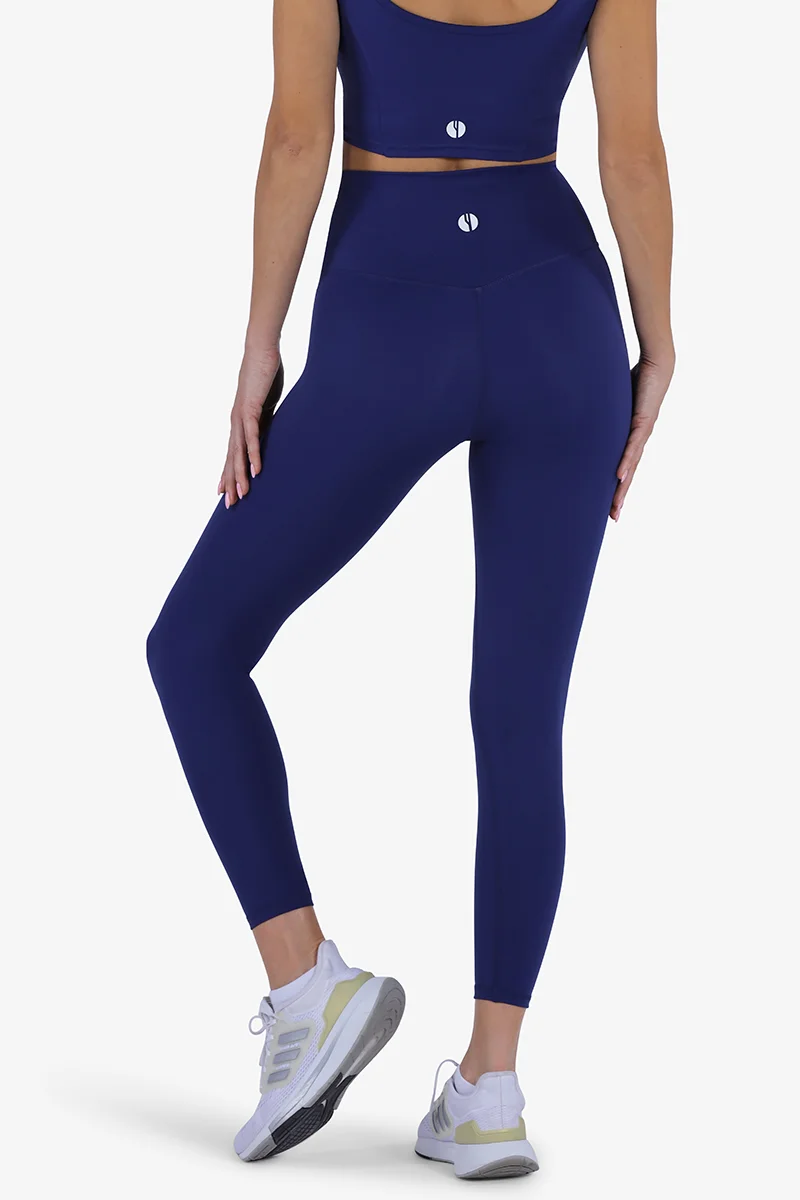 ياسيكو YesEco Women’s Blue Activewear Stretchable Sports Pants | High-Waist Workout Leggings for Yoga, Gym, Running & Hiking | Eco-Friendly Fabric – 75% Recycled Nylon, 25% Spandex