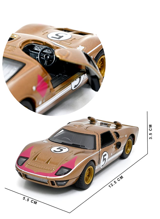 Kinsmart كينسمارت 1:32 1966 فورد GT40 MKII إصدار التراث نموذج سيارة مصنوعة من المعدن – لعبة سحب للخلف للأطفال وجامعي التحف - Image 4