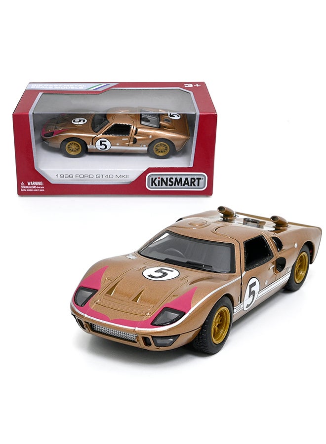 Kinsmart كينسمارت 1:32 1966 فورد GT40 MKII إصدار التراث نموذج سيارة مصنوعة من المعدن – لعبة سحب للخلف للأطفال وجامعي التحف - Image 1