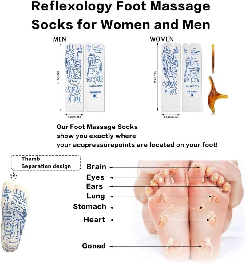 Wooden Foot Roller Massage  Feet Massager with Reflexology Socks with Gloves Tools Set  Wood Roller to Enhance Circulation Relieve Pain in Wide FeetPromote Health Gift for Mom Dad or Elderly - Image 4