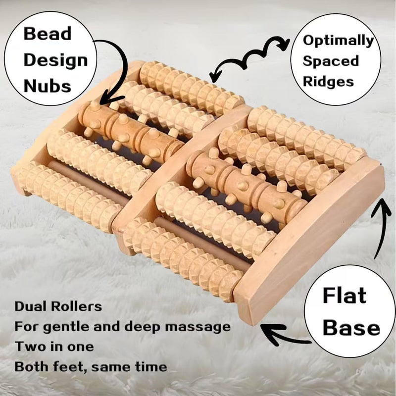 Wooden Foot Roller Massage  Feet Massager with Reflexology Socks with Gloves Tools Set  Wood Roller to Enhance Circulation Relieve Pain in Wide FeetPromote Health Gift for Mom Dad or Elderly - Image 5