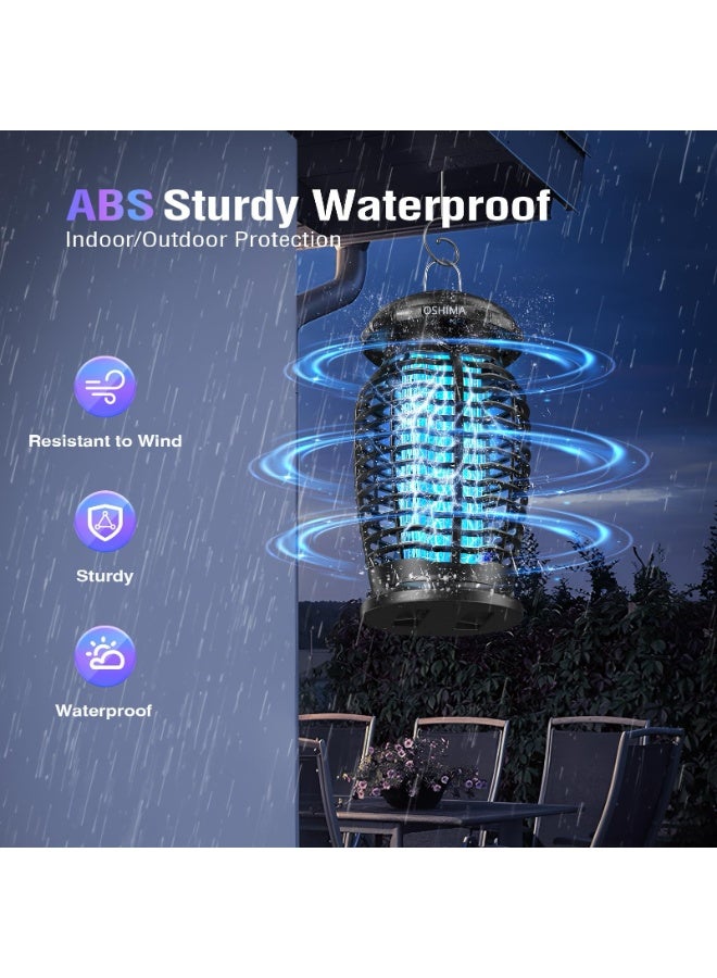 OSHIMA Electric Mosquito Zapper Potable Mosquito Zapper 4200V High Powered Mosquito Zapper Killer Fly Traps Outdoor Mosquito Repellent Killer Inside Outside for Home Patio Backyard (Black) - Image 3