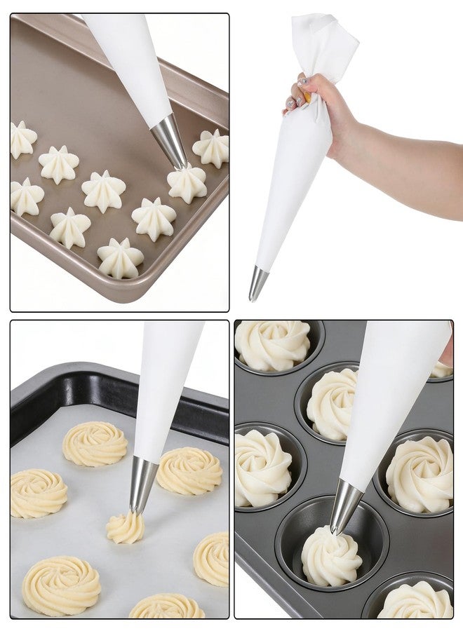 Jeffdad 4 Pcs Reusable Pastry Piping Bags, 12, 14, 16, 18 Inch Professional Pastry Bag, Large Canvas Cake Decorating Bags Icing Piping Bag for Frosting, Icing, Cupcakes, Cookies - Image 5