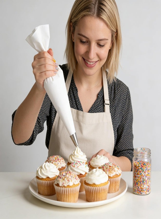 Jeffdad 4 Pcs Reusable Pastry Piping Bags, 12, 14, 16, 18 Inch Professional Pastry Bag, Large Canvas Cake Decorating Bags Icing Piping Bag for Frosting, Icing, Cupcakes, Cookies - Image 4