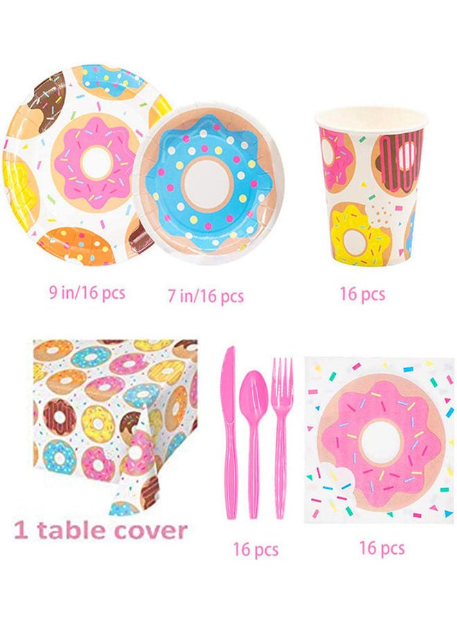 NIBEMINENT 81-Piece Doughnut Theme Party Supplies - Image 2