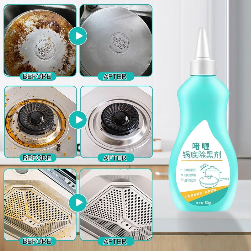 Magic Gel Cleaner for Black Pot Bottom,150 g PotBottom Cleaning Gel, Stainless Steel Cleaner for Bottom of Pots and Pans, PotGelCleaner Effortless for Burned Cookware (2 Pcs) - Image 5