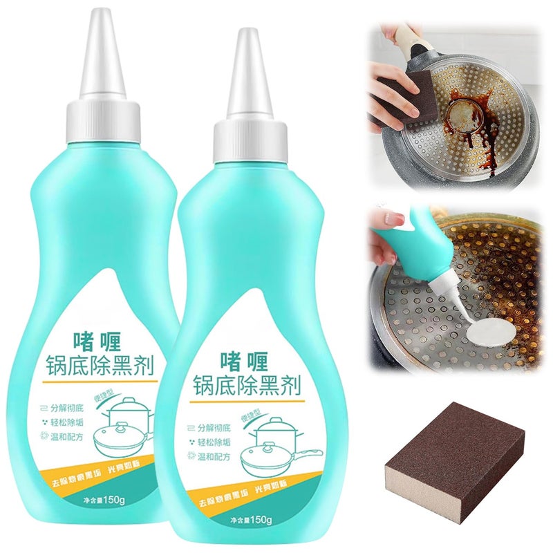 Magic Gel Cleaner for Black Pot Bottom,150 g PotBottom Cleaning Gel, Stainless Steel Cleaner for Bottom of Pots and Pans, PotGelCleaner Effortless for Burned Cookware (2 Pcs) - Image 1