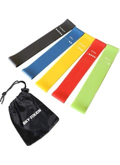 SKY-TOUCH Elete Exercise Resistance Bands Set Of 5 Resistance Loops Extra Light To Extra Heavy Resistance 12 Inch Work Out Bands Perfect For Gym, Fitness, Yoga, Multicolor, Resendent Bank 1,  - Image 1