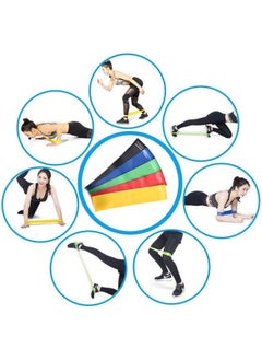 SKY-TOUCH Elete Exercise Resistance Bands Set Of 5 Resistance Loops Extra Light To Extra Heavy Resistance 12 Inch Work Out Bands Perfect For Gym, Fitness, Yoga, Multicolor, Resendent Bank 1,  - Image 3