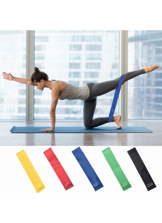 SKY-TOUCH Elete Exercise Resistance Bands Set Of 5 Resistance Loops Extra Light To Extra Heavy Resistance 12 Inch Work Out Bands Perfect For Gym, Fitness, Yoga, Multicolor, Resendent Bank 1,  - Image 2