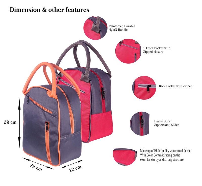 Foonty Daily Use Men/Women Polyster Lunch Bag Multicolor(Pack of 2,FFFLB9016D) - Image 3