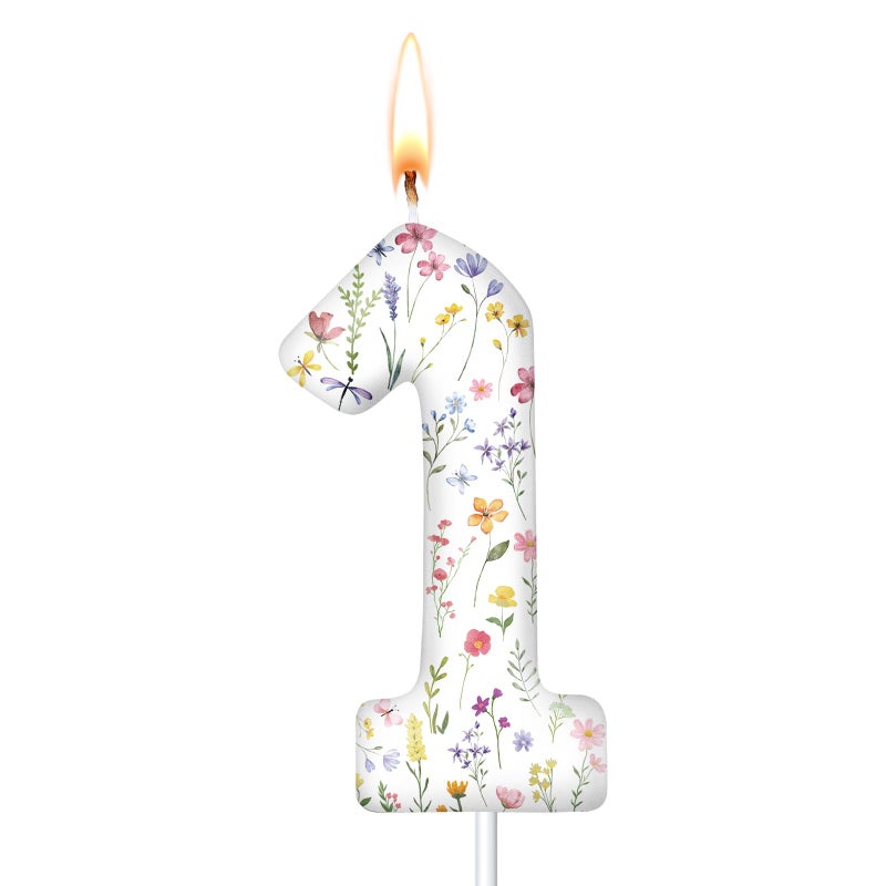 Conelist Wildflower Candle Spring Floral Candle Birthday Cake Decoration Cake Cupcake Topper for Birthday Decoration - Image 1