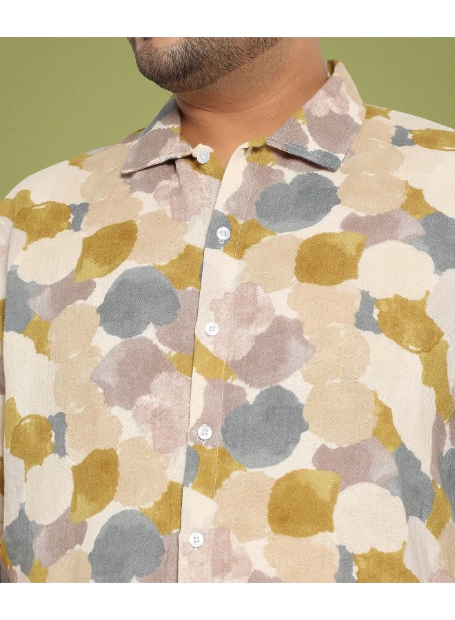 Instafab Plus Men's Multicolour Abstract Print Shirt