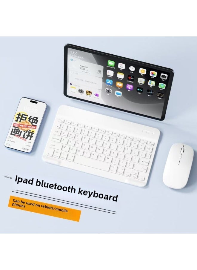 Bluetooth Keyboard Mobile Phone Computer Tablet System Suitable For IPad Portable Notebook Wireless Office Lightweight-Colour:7inch Keyboard + Dual-mode Mouse-Product Type:Pink - Image 2