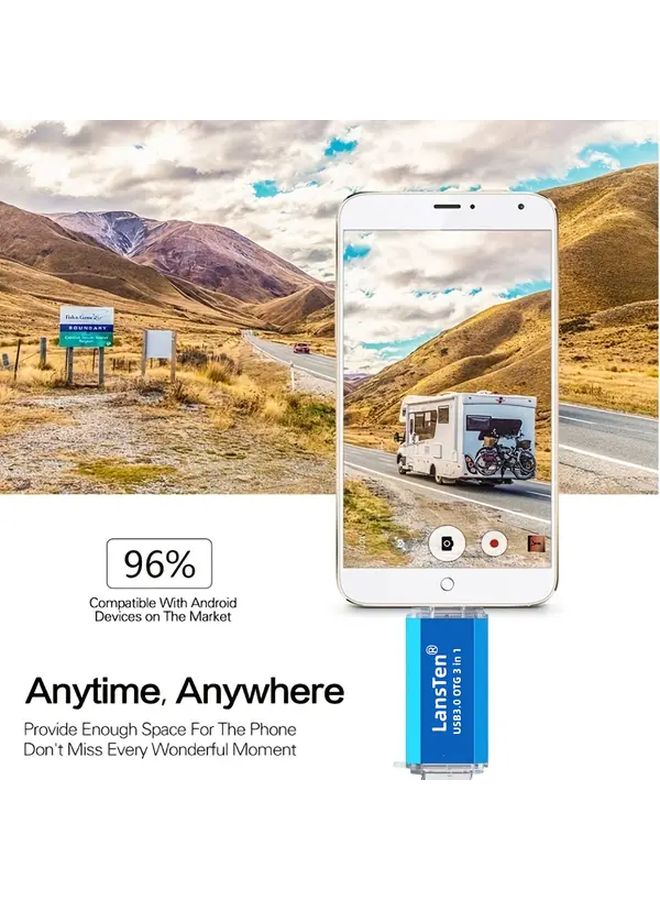 128GB 3 In 1 USB C Flash Drive USB A And Type C Dual Drive OTG Storage For Smartphone Tablet Computer - Image 5