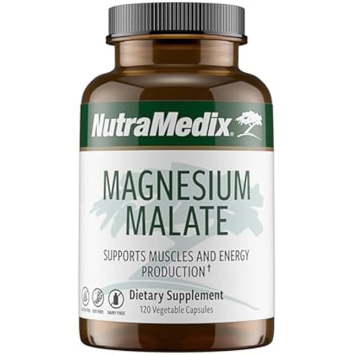NutraMedix Magnesium Malate Energy Supplements - Bioavailable Magnesium for Sleep, Immune Support & Joint Health - Vegan, Non-GMO & Gluten-Free Magnesium Supplements (120 Vegetarian Capsules) - Image 1