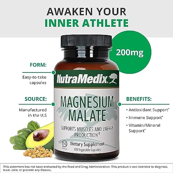 NutraMedix Magnesium Malate Energy Supplements - Bioavailable Magnesium for Sleep, Immune Support & Joint Health - Vegan, Non-GMO & Gluten-Free Magnesium Supplements (120 Vegetarian Capsules) - Image 4