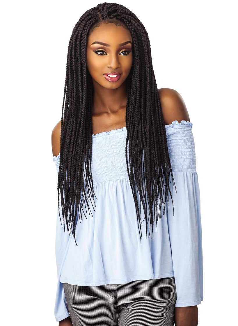 Sensationnel Sensationnel Cloud9 Swiss 4X4 Lace Parting Wig Large Size  BOX BRAID LARGE 2 Darkest Brown  - Image 1
