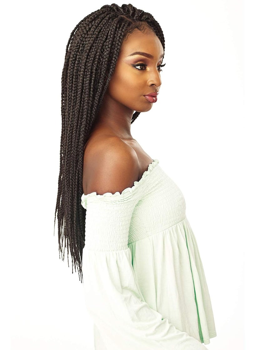 Sensationnel Sensationnel Cloud9 Swiss 4X4 Lace Parting Wig Large Size  BOX BRAID LARGE 2 Darkest Brown  - Image 4
