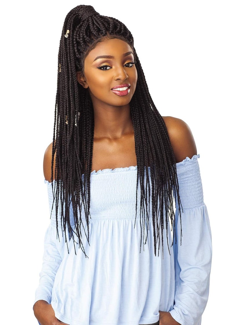 Sensationnel Sensationnel Cloud9 Swiss 4X4 Lace Parting Wig Large Size  BOX BRAID LARGE 2 Darkest Brown  - Image 3