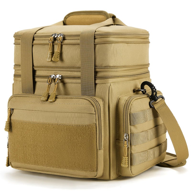 Gafetrey Gafetrey Large Tactical Lunch Box for Men Insulated Lunch Bag Adult Thermal Lunchbox Leakproof Waterproof Cooler Bag Dual Compartment Lunch tote Large Lunch Pail for Work Office Camping 24L 