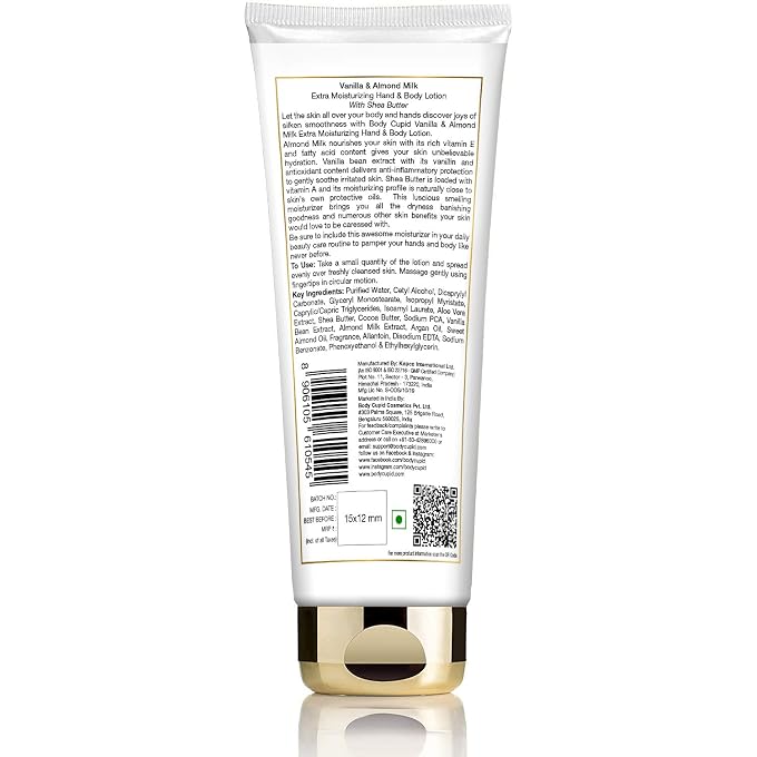 Body Cupid Vanila and Almond Milk Extra Moisturising Body Lotion with Pure Almond Milk Extract and Vanilla Bean Extract - 200 ml - Image 2