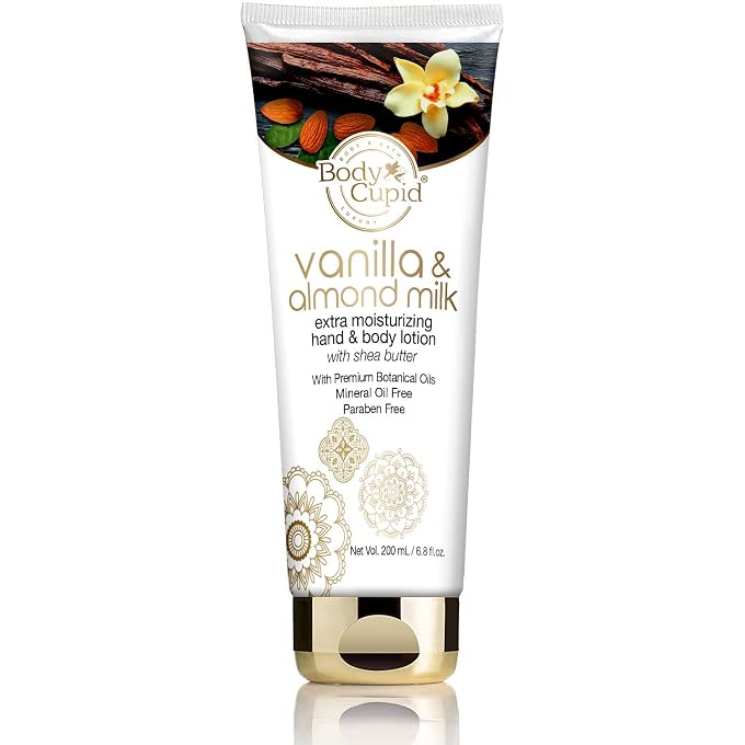 Body Cupid Vanila and Almond Milk Extra Moisturising Body Lotion with Pure Almond Milk Extract and Vanilla Bean Extract - 200 ml - Image 1