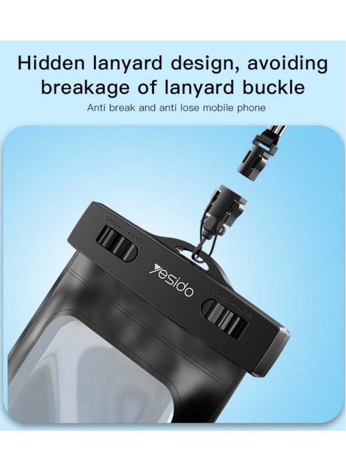 Yesido WB10 IPX8 Waterproof Floating Phone Case Dry Bag with Adjustable Strap – Universal Fit for Smartphones, Ideal for Swimming, Beach, Boating, Kayaking, Fishing, and Outdoor Adventures - Image 4