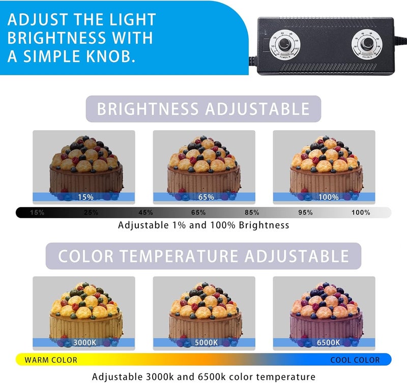 ZKEEZM Light Box Photography 24"x24" with 240LED Lights and 6 Color Backdrops Photo Box with Lights, Foldable Light Box with Adjustable Brightness, 3000-6500K Dimmable Portable Picture Box Shooting - Image 2
