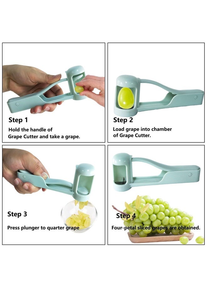 HOMESTAR Grape Cutter , Grape Slicer , Grape Tomato Cherry Strawberry Cutter Tools Into 4 Pieces for Vegetable Fruit Salad, Stainless Steel Quarter Grape Slicer Kitchen Gadget - Image 4