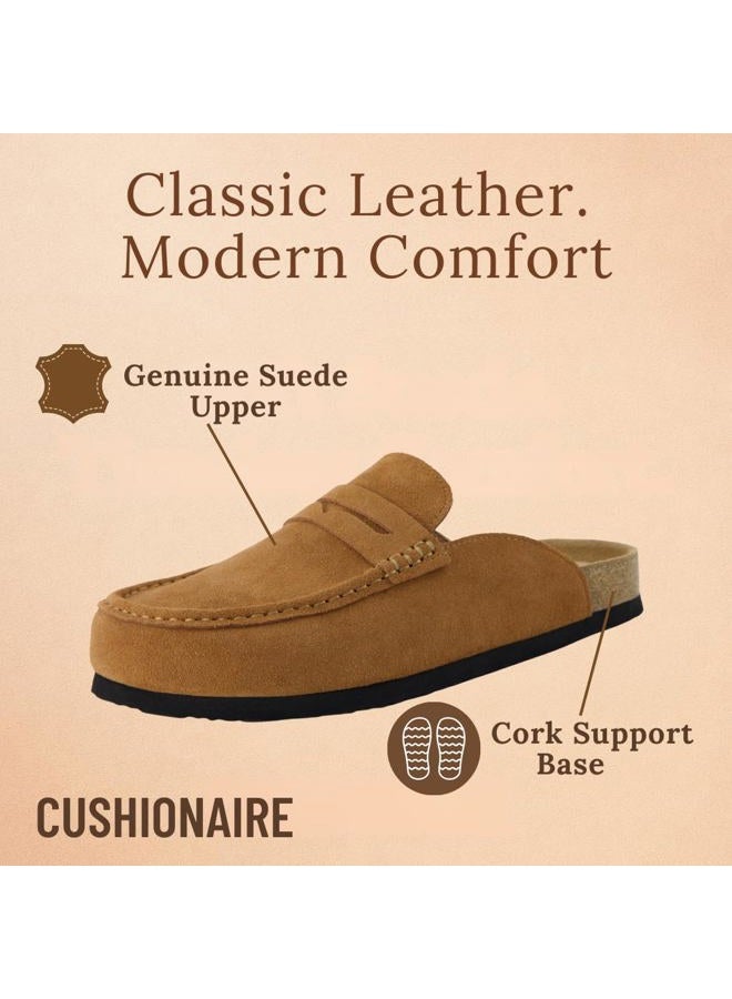 CUSHIONAIRE أحذية مولي جلدية أصلية للنساء، أحذية مريحة سهلة الارتداء مع حزام بنس ووسادة قدم من الذاكرة، كوجناك، 7 - Image 5