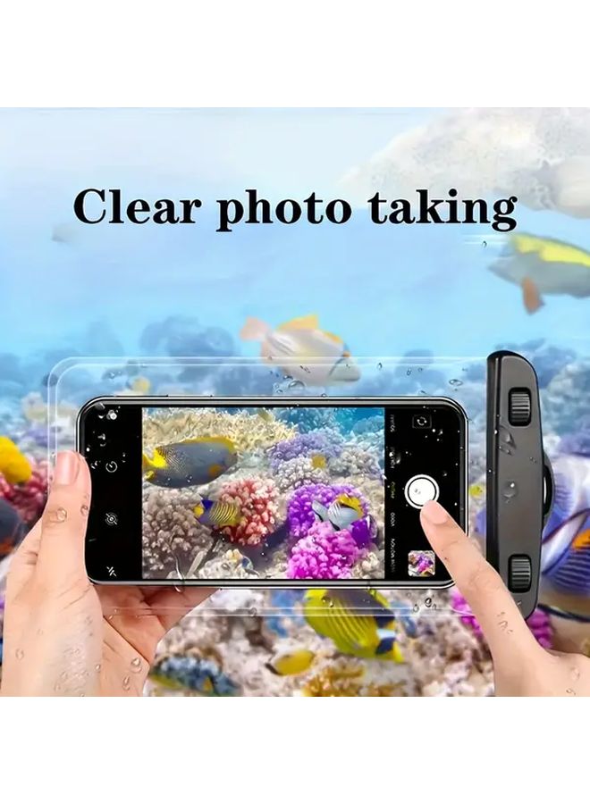 Large Waterproof Phone Pouch With Strap 8 Inch Holder Dry Bag Transparent Plastic Neck Strap For Outdoor Activities Cycling Beach Cruises Swimming Water Parks Surfing Diving Travel Durable Material Pink - Image 1