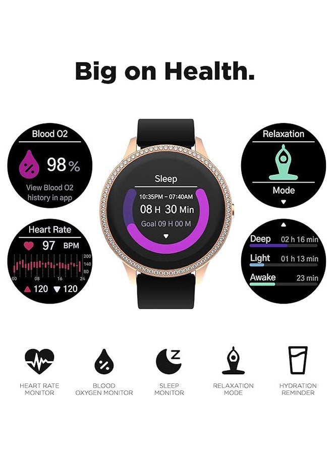 iTouch New Sport 4 Series Smartwatch Rosegold Case Black Silicone Strap  - Image 3