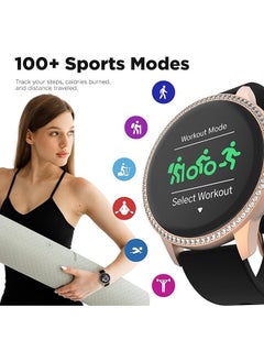 iTouch New Sport 4 Series Smartwatch Rosegold Case Black Silicone Strap  - Image 4