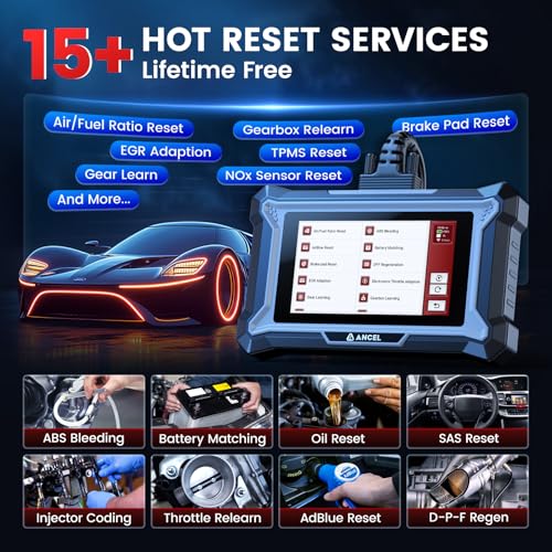 ANCEL DS200 Full System OBD2 Scanner with 15+ Reset Services - ABS/SRS/Transmission Diagnostics, ABS Bleeding, EPB/Oil/BMS/SAS Reset, Gearbox Relearn, Injector Coding, AutoVIN, Free Lifetime Updates - Image 2