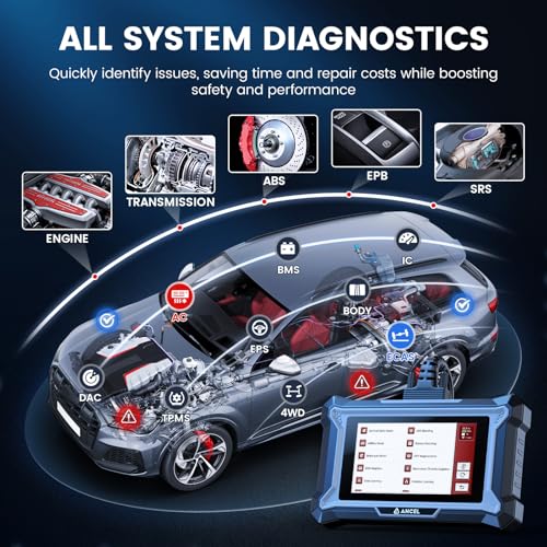 ANCEL DS200 Full System OBD2 Scanner with 15+ Reset Services - ABS/SRS/Transmission Diagnostics, ABS Bleeding, EPB/Oil/BMS/SAS Reset, Gearbox Relearn, Injector Coding, AutoVIN, Free Lifetime Updates - Image 3