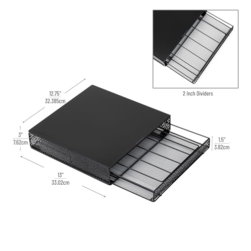 Mind Reader Single Serve Coffee Pod Drawer, 36 Pod Capacity, Countertop Organizer, Metal, 12.75" L x 13" W x 3" H, Black - Image 3