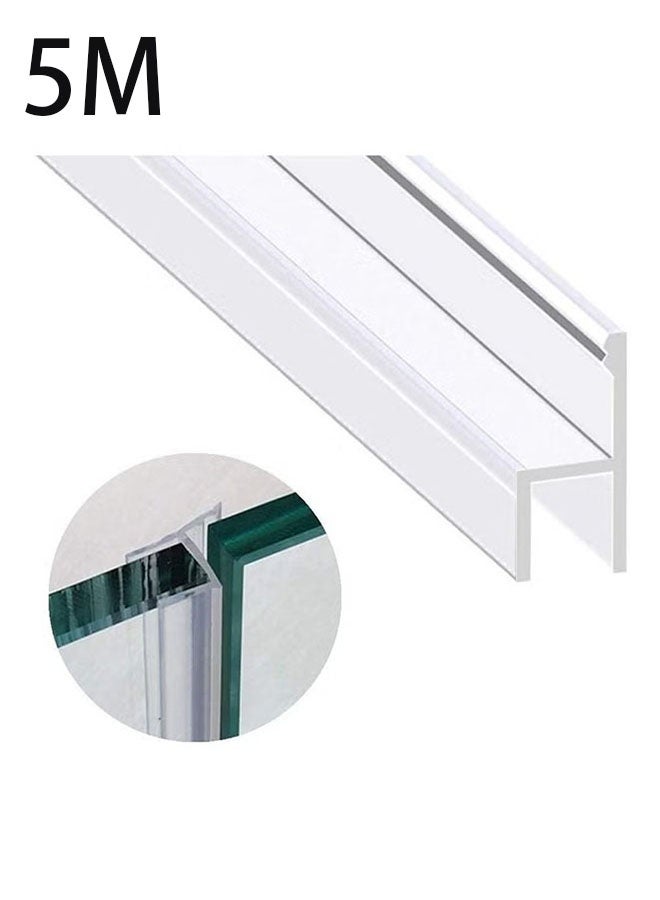 إيليلي شريط ختم باب زجاجي بطول 5 أمتار، من النوع H، بعرض 10 مم، لأبواب الدش بدون إطار لإيقاف التسربات - Image 1
