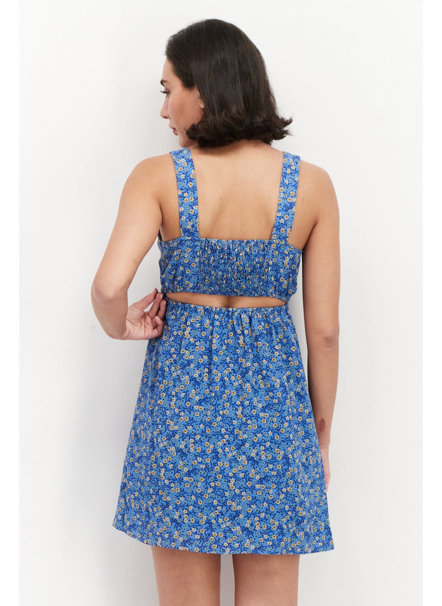 BCBGeneration - Women Floral Print Mini Dress, Blue - Image 1