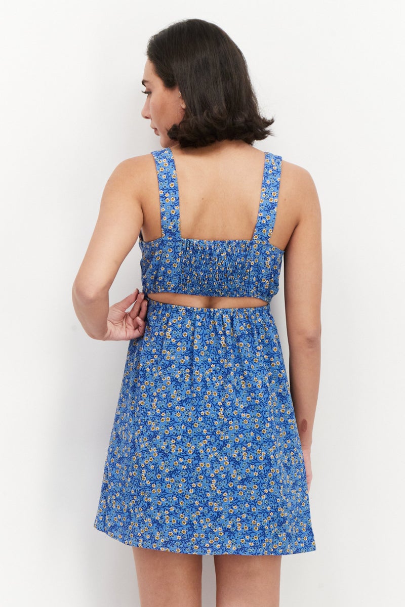 BCBGeneration Women Floral Print Mini Dress, Multicolor - Image 4