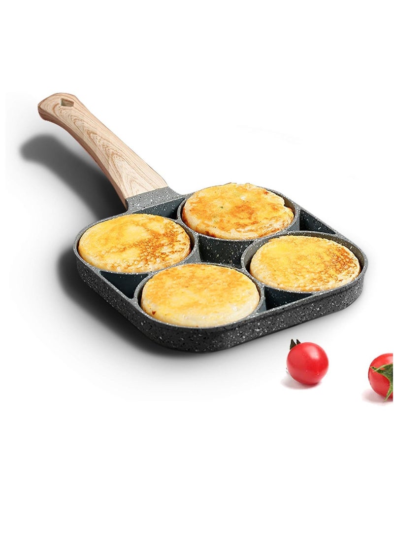 مقلاة بيض بأربع أكواب، حجر طبي غير لاصق، متوافقة مع جميع مصادر الحرارة (بيض 3 بوصات) - Image 1