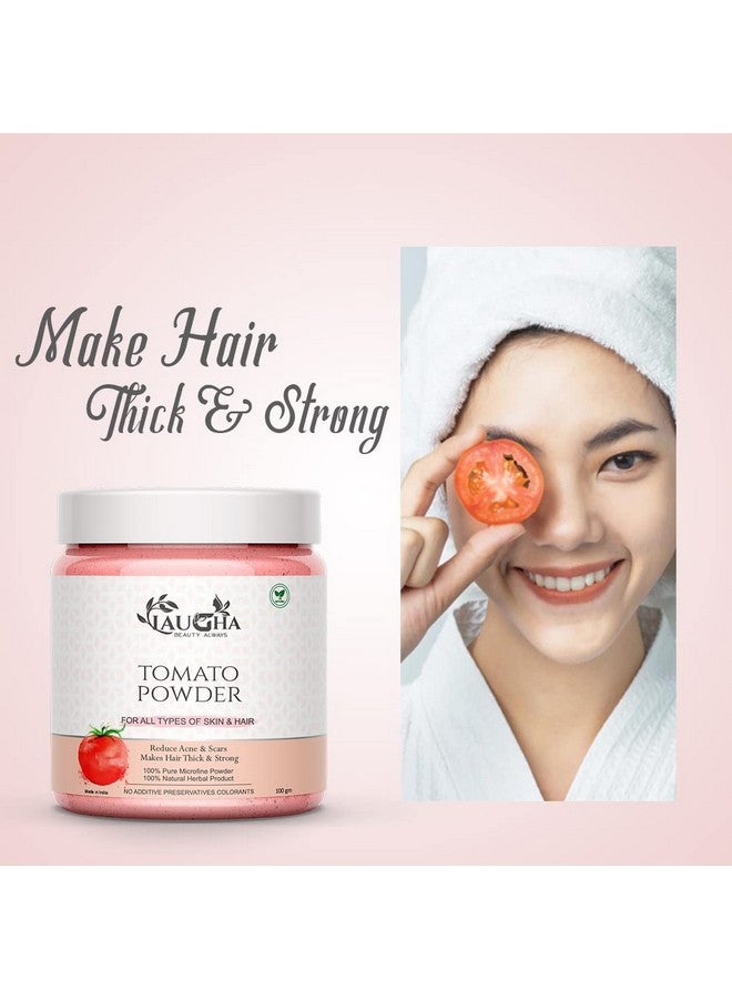 Laugha Laugha Natural & Pure Tomato Powder For Brighten up Complexion, Anti Aging, Help To Reduce Acne & Age Spot, Fine Line, Face Pack 100GM (Pack of 3 Jar 300 gm) - Image 2