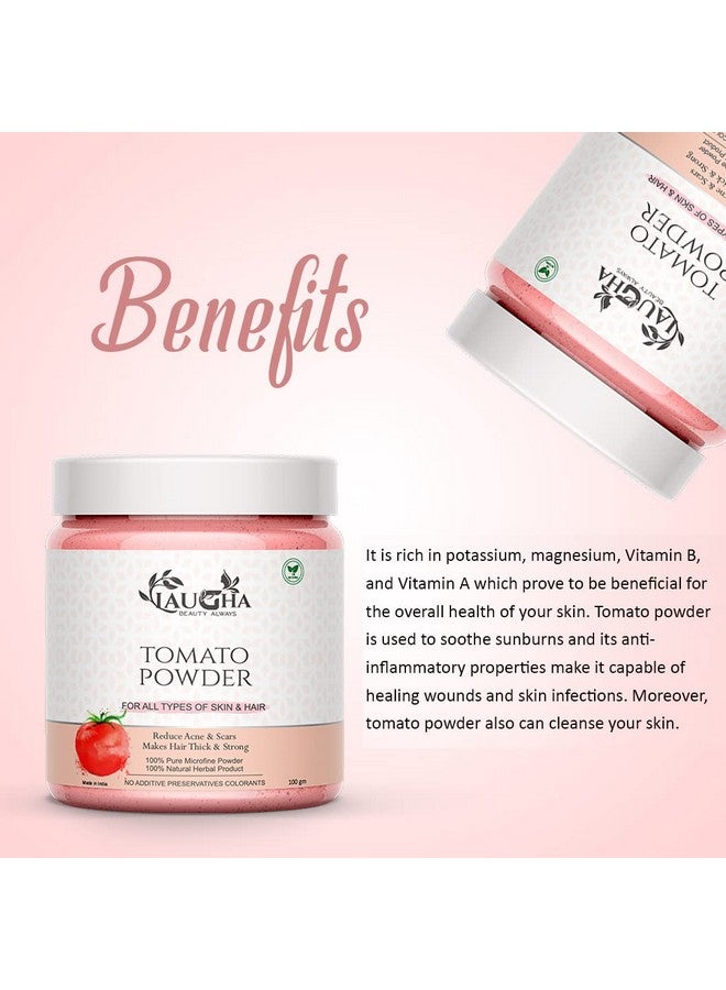 Laugha Laugha Natural & Pure Tomato Powder For Brighten up Complexion, Anti Aging, Help To Reduce Acne & Age Spot, Fine Line, Face Pack 100GM (Pack of 3 Jar 300 gm) - Image 3