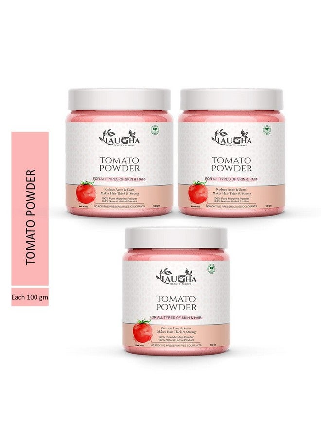 Laugha Laugha Natural & Pure Tomato Powder For Brighten up Complexion, Anti Aging, Help To Reduce Acne & Age Spot, Fine Line, Face Pack 100GM (Pack of 3 Jar 300 gm) - Image 1