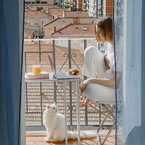 Shappy Balcony Net for Pets 16.5 ft x 2.5 ft Anti Fall Cat Dogs Netting Balcony Mesh Fence Net Screen Protection Crib Mesh for Pets Patios Stairway Clear Stair Banister Guard Apartment(White) - Image 3
