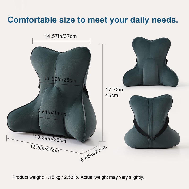Ailuteie Lumbar Support Pillow(Pat. Pend) for Lower Back Pain Relief â€“ Multi-Functional Ergonomic Lumbar Cushion, Reading Pillow for Office Chair, Car Seat & Sofa,Charcoal Gray - Image 2