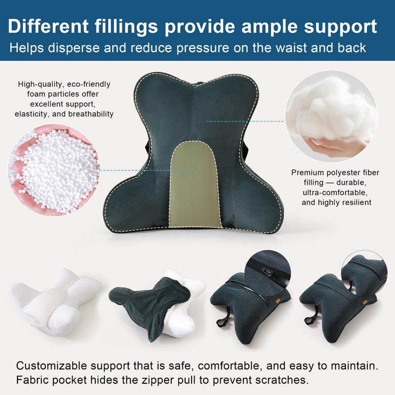 Ailuteie Lumbar Support Pillow(Pat. Pend) for Lower Back Pain Relief â€“ Multi-Functional Ergonomic Lumbar Cushion, Reading Pillow for Office Chair, Car Seat & Sofa,Charcoal Gray - Image 3