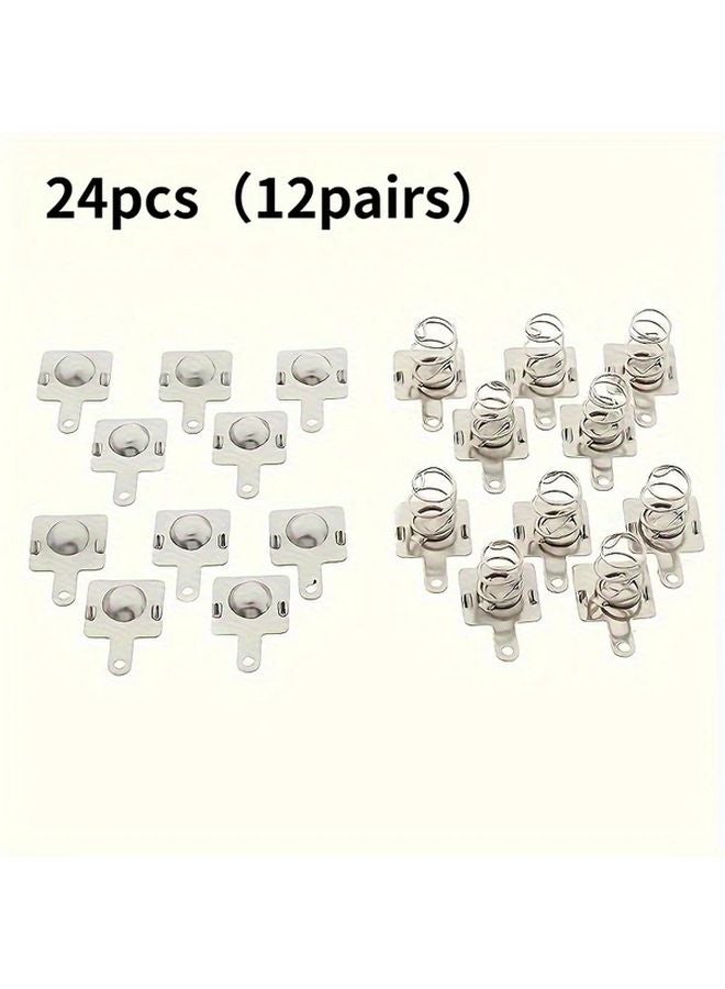 24Pcs DIY Battery Holder Spring Plate Set 12 Pairs AAA Battery Compartment Replacement Metal Contact - Image 1